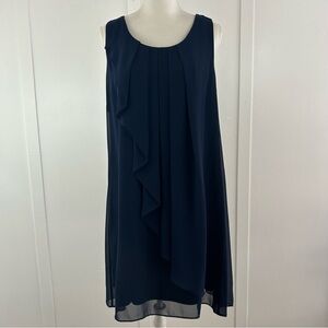 NWT SLNY womens dress dark blue sleeveless straight size 14